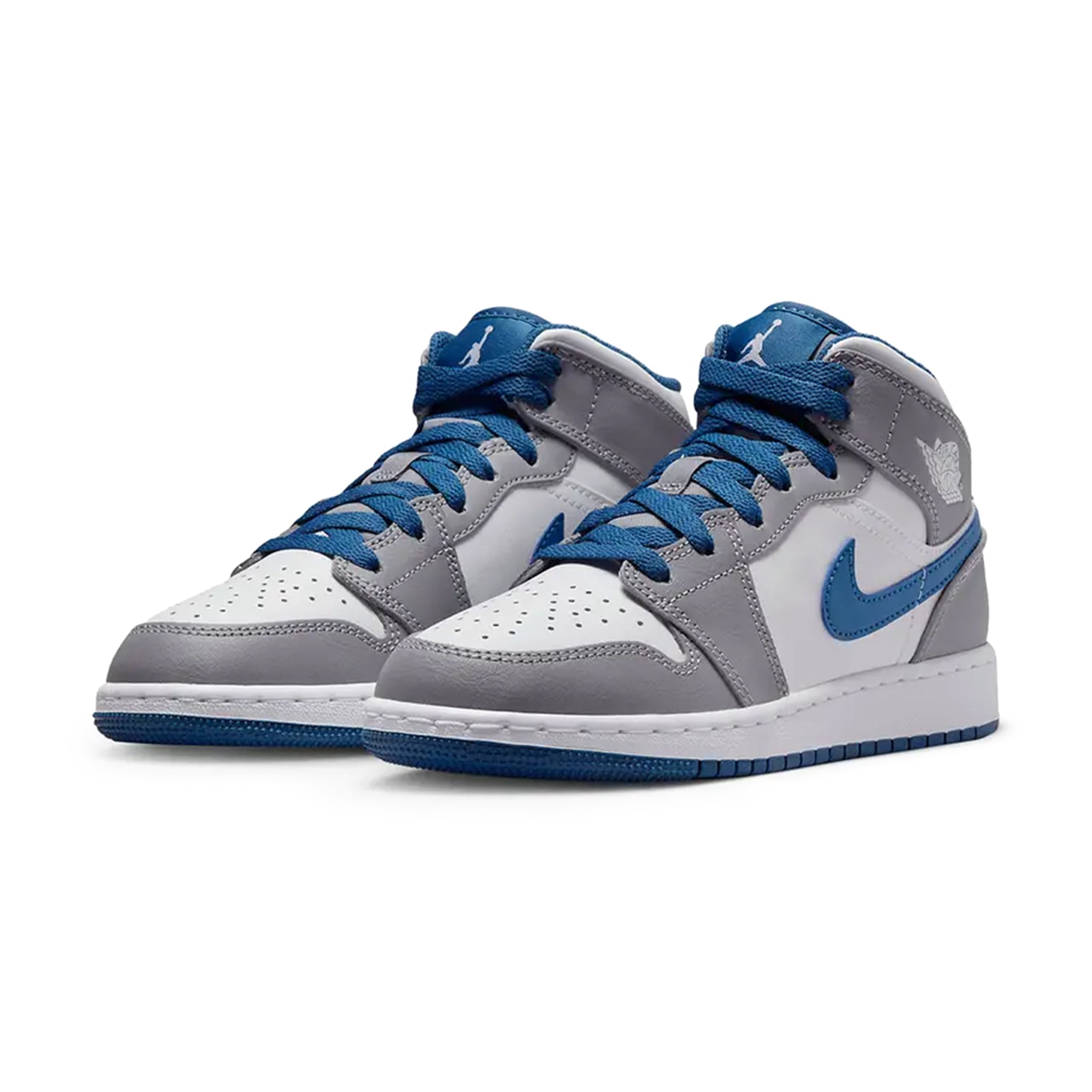 Image of Air Jordan 1 Mid True Blue Cement (GS)